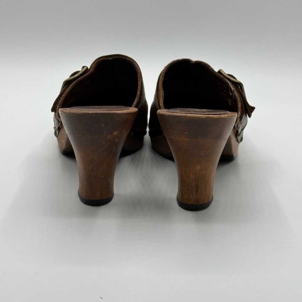 Mia Women's Brown Y2K Leather 3"  Heel Mules Clogs Size 7 Made In Brazil - Picture 5 of 9
